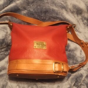 Valentina Burgundy and Tan Leather Hobo Bag